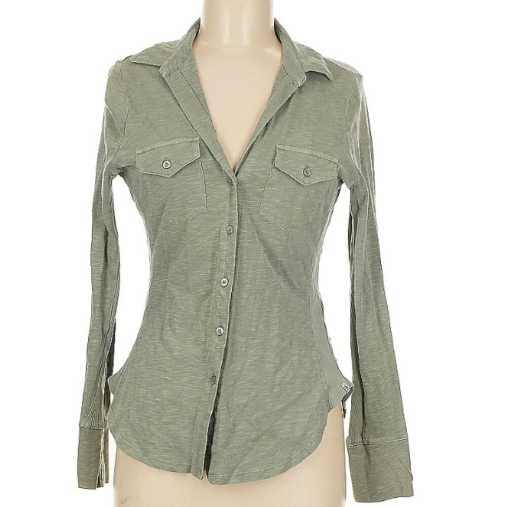 Calvin Klein Jeans, women's, button down, green shirt, cotton, M